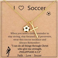 Nouveau Collier Pendentif Croix Multisports Tendance N81 en Laiton Plaqué Or 18K, Bijou Inspirant de la Foi aux Philippiens pour le Jour de Match