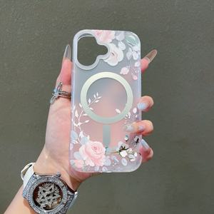 Estuche de flores mate IMD esmerilado de succión magnética antiamarillamiento para iPhone 17 <span class=keywords><strong>Pro</strong></span> Max <span class=keywords><strong>16</strong></span> 15 14 13 12 Pedido a granel - Product Image 3