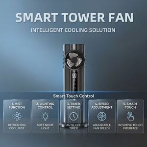 High-Performance Brushless Motor Tower Usb Rechargeable Misting Fan, 6H Timer & Led Night Light, 32.5Cm Desktop <b>Cooler</b> - Product Image 6