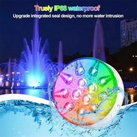Nouveau top qualité 16 couleurs rgb led piscine usb rechargeable submersible ip68 lumières sous-marines pour avec télécommande RF pour bateau