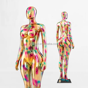 Maniquíes de Cabeza de Huevo para Tienda de Ropa, Maniquí Femenino de Plástico Dorado, Maniquí de Cuerpo Completo Colorido para Exhibición de Prendas - Product Image 5