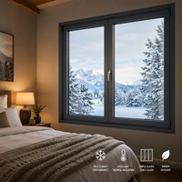 Fenêtre pliante en aluminium minimaliste de la série SOL 55, certifiée Energy Star, insonorisée, triple vitrage isolant, pour taille personnalisée