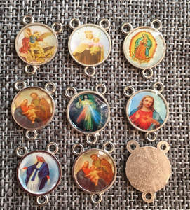 3 ثقوب سبائك الزنك مركز المسبحة الكاثوليكية أيقونة سحر الدينية ميدالية موصل - Product Image 2