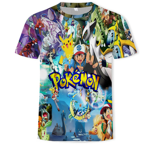 T-shirt Estiva a Maniche Corte con Stampa Cartoon di <span class=keywords><strong>Pikachu</strong></span>, Moda Streetwear Sostenibile, Taglie Forti per Uomo e Donna - Product Image 6