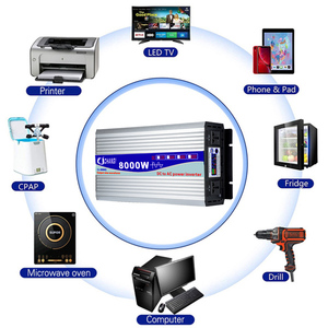 6000/8000/12000W onda sinusoidale pura DC 12V 24V 48V 60V a AC 220V convertitore di potenza doppia presa convertitore solare auto Inverter - Product Image 5