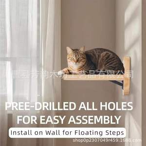 Perchoir mural en bois massif antidérapant pour chats de petite et moyenne taille - Product Image 4