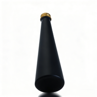 Maßgefertigte Luxus Frostglas Schwarze Glasflasche 500ml 250ml Edle Zylindrische Dünne Matte Schwarze Olivenölflasche