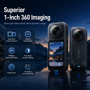 Caméra d'action 360° Insta360 X6 8K50fps, 120MP, objectif 1 pouce, étanche, avec écran <span class=keywords><strong>OLED</strong></span> - Product Image 5