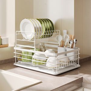 Stendino in metallo a 2 livelli per il bancone della cucina <span class=keywords><strong>Organizer</strong></span> con accessori per l'installazione del supporto di utensili a secco - Product Image 5