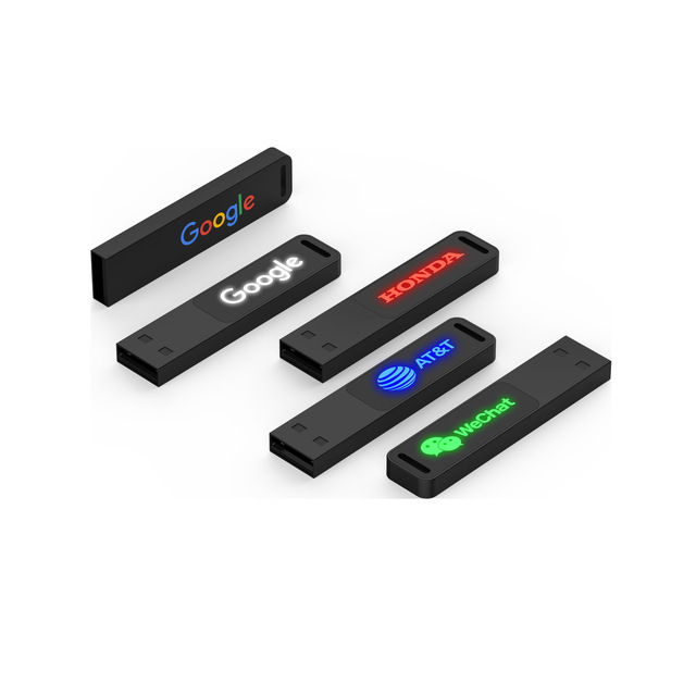 Metal USB Flash Drive Lighting Logo 4GB 8GB 16GB 32GB 64G 128GB USB 2.0 Free Custom Logo From Shenzhen Factory