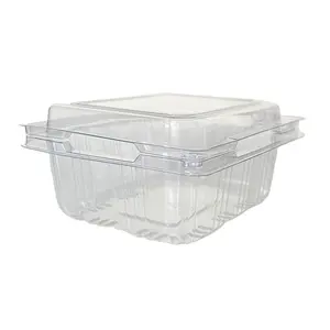 Caixas de empacotamento descartáveis de ventilação de mirtilo em forma quadrada segura para alimentos