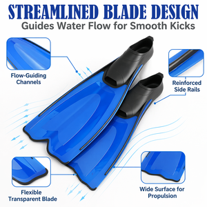 <span class=keywords><strong>Aletas</strong></span> de Buceo de Pie Completo con Impresión Personalizada, <span class=keywords><strong>Aletas</strong></span> de Buceo Libre con Pala Angulada para Mayor Eficiencia, <span class=keywords><strong>Aletas</strong></span> Ajustables para Snorkel y Viajes - Product Image 2