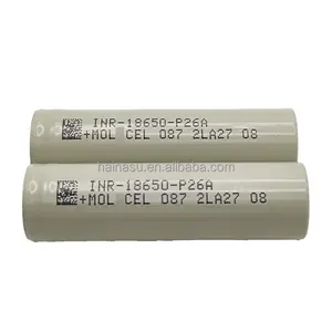 Taiwan Molicel Inr18650 P26a 3.6v 2600mah 25a 35a debit B kelas 18650 3.7v Li Ion baterai untuk Senter