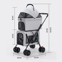 Poussette pour animaux de compagnie à double couche séparable et spacieuse pour chats et chiens, garantissant des déplacements en plein air confortables et sûrs avec une mobilité facile