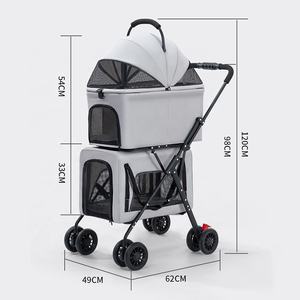 <span class=keywords><strong>Poussette</strong></span> pour animaux de compagnie à <span class=keywords><strong>double</strong></span> couche séparable et spacieuse pour chats et chiens, garantissant des déplacements en plein air confortables et sûrs avec une mobilité facile - Product Image 3
