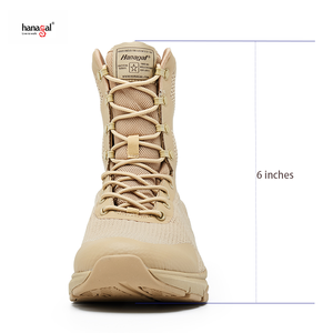 Botas Tácticas Hanagal, Botas de Combate de Cuero Genuino, Zapatos de Caza, Zapatos de Exterior para <span class=keywords><strong>Hombre</strong></span>, <span class=keywords><strong>Arena</strong></span>/Negro, OEM ODM - Product Image 3