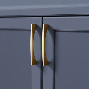 Tirador de arco liso clásico moderno para muebles de dormitorio y sala de estar, accesorios de ferretería cepillada para gabinetes y armarios de cocina - Product Image 1