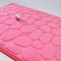 Bestseller Badezimmermatte aus Polyester Steinoptik Teppich zum Großhandelspreis Grauer Rutschfester Teppich Wasserabsorbierend Leicht zu Reinigen