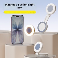 Nouvelle Lampe d'appoint magnétique portable rétractable 2026 pour diffusion en direct et photographie, lumière douce tricolore réglable pour selfie