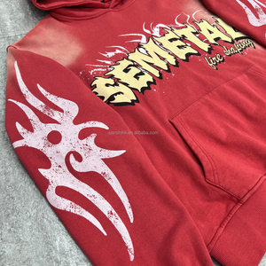 เสื้อมีฮู้ดพิมพ์ลายหน้าจอเฮฟวี่เวทแสงแดดสำหรับทุกเพศเสื้อมีฮู้ดไหล่ปล่อยผ้าฝรั่งเศสเทอร์รี่ผู้ผลิตโอเวอร์ไซส์ - Product Image 4