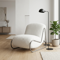 Fauteuil simple VANBOW de style vintage pour café, hôtel, balcon, salon, maison d'hôtes, rétro, détente, fauteuil paresseux