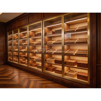 Humidor à double porte en verre avec étagères en cèdre espagnol, vitrine à cigares très vendue