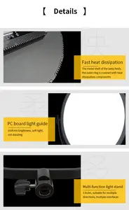 Nicefoto luz de painel plano recarregável, luz redonda fotográfica para fotografia, bi cores, estúdio, SL-360ARC