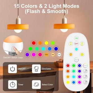 <span class=keywords><strong>LED</strong></span> Wiederaufladbare E26/E27 SMD Glühbirnen mit Fernbedienung, Timer & Dimmbar, 3 Farbtemperaturen - Product Image 3