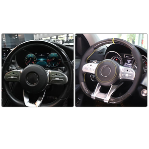 Volant en fibre de carbone personnalisé pour <span class=keywords><strong>Mercedes</strong></span> Benz Classe C Classe E <span class=keywords><strong>GLC</strong></span> GLE CLA CLS <span class=keywords><strong>AMG</strong></span> MEILLEUR <span class=keywords><strong>PRIX</strong></span> - Product Image 3