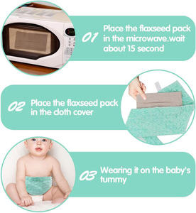 Faja Abdominal para Bebés con Semillas de Lino, Envoltura Térmica para el Vientre, Almohadilla Térmica Calentable en Microondas o Manualmente, Calor Relajante, Alivio Natural para el Estómago - Product Image 4