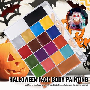 Venta al por mayor profesional 12 colores cara cuerpo pintura Kit Halloween Festival fiesta cuerpo arte pintura maquillaje paleta cara pintura Kit - Product Image 5