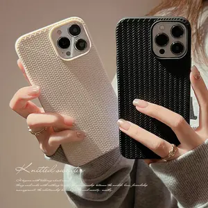 Soft TPU Weave Pattern Cell Phone Back Cover Case For Iphone 15 Pro 14 Plus 13 Pro Max 12 XR XS