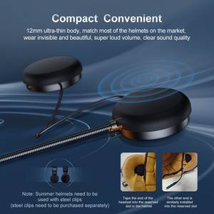 Auriculares para Casco Y1 con Control por Voz, Unidad de Altavoz de 30 mm, Auriculares Bluetooth para Motocicleta con Altavoz de Volumen Máximo - Product Image 5