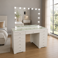 Miroir de Maquillage Personnalisable en Gros, Coiffeuse Éclairée pour Salon de Coiffure à Prix Abordable