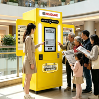 Photo Booth Gaya Koran, Kios Foto Sederhana yang Mudah Dirangkai, Photo Booth Layanan Mandiri dengan Printer, Warna Dapat Dikustomisasi