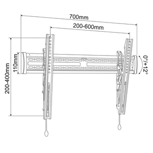Inclinación 0/+12 °   Soporte de <span class=keywords><strong>TV</strong></span> Inclinable VESA 600x400mm, Soporte de Pared para Coche <span class=keywords><strong>F1</strong></span>, Soporte de <span class=keywords><strong>TV</strong></span> con Espejo para Sala de Estar, Monitores de Juegos de 240hz - Product Image 2
