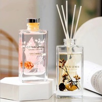 Diffuseur de parfum en roseau floral de 150 ml en gros, flacon de diffuseur fantaisie, flacon de diffuseur en verre vide