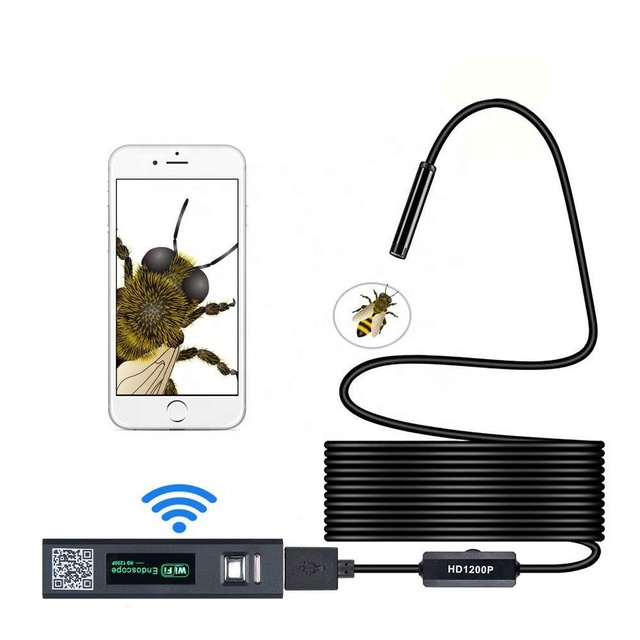 1M/2M/3.5M/5M/7M/10M 8mm HD 1200P IP68 Waterproof Wifi Endoscope Camera Wireless Endoscope with 8 Led Lights