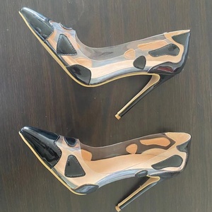 Color <b>Block</b> Upper Pointed Fashionable Women Dress Shoes Summer Pumps Lady's High Heel Stiletto on Big Size 47 - Product Image 6