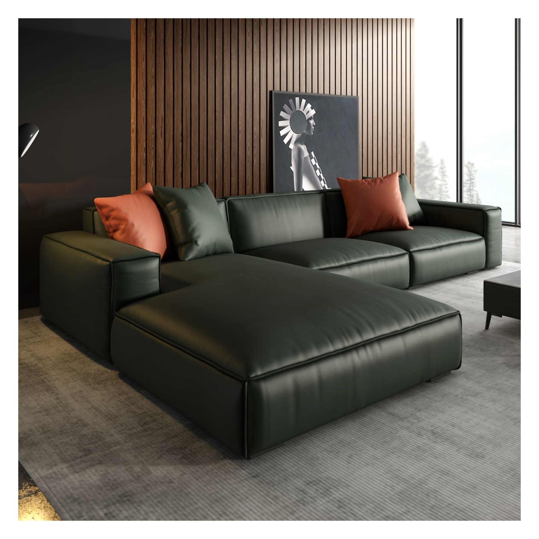 China Latest L Shaped Fabric Corner Sofa Design for Living Room