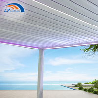 Pergola électrique à toit en aluminium pour toit à lames Pergola d'extérieur 6x6 Pavilion Garden Outdoor BBQ Cover