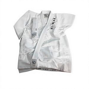 Kimono de BJJ Hi-Wear Deportivo Negro para Adultos Unisex, Uniforme de Artes Marciales de Algodón con Cinturón Blanco, 450g, Secado Rápido y Transpirable - Product Image 4