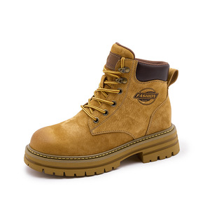 Bottes à lacets marron foncé style couple <span class=keywords><strong>pour</strong></span> femmes de <span class=keywords><strong>petite</strong></span> <span class=keywords><strong>taille</strong></span> avec semelles épaisses <span class=keywords><strong>pour</strong></span> rehausser la silhouette, idéales <span class=keywords><strong>pour</strong></span> l'automne, la <span class=keywords><strong>moto</strong></span> et les tenues de travail en extérieur - Product Image 2