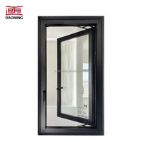 Ventana Abatible de Aluminio con Aislamiento Térmico, Recubrimiento en Polvo, Estándar NFRC AS2047, Insonorizada, con Vidrio Templado y Diseño Gráfico
