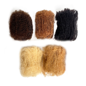 Accessoires pour perruques : Mèches de cheveux humains en soie, style Afro Kinky Bulk Rasta Dreadlocks, pour <span class=keywords><strong>coiffure</strong></span>, peuvent être permanentées, modèle PP-30 - Product Image 1
