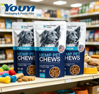 YOUYI Sachet Doypack Personnalisé de Qualité Alimentaire pour 1 kg de Nourriture pour Chat avec Feuille d'Aluminium Haute Qualité et Fermeture Zip Refermable