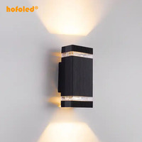 Applique murale extérieure Hofoled à capteur photocellule, éclairage haut et bas, en aluminium étanche, lampes LED d'extérieur