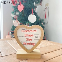 MDFSUB Produit populaire Sublimation Blank Bamboo Magnetic Photo Plaques Diy Printing Sublimation Bamboo Photo Panel with MDF Insert