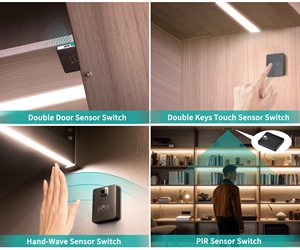 Interrupteur intelligent sans fil 2,4 GHz rechargeable 2e génération avec capteur PIR/tactile/geste/porte, contrôle d'éclairage de porte d'armoire 5M 60W - Product Image 5