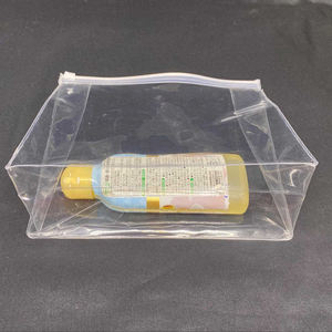 Bolsa de cosméticos impermeable de viaje con cremallera de PVC transparente personalizada de gran venta - Product Image 4